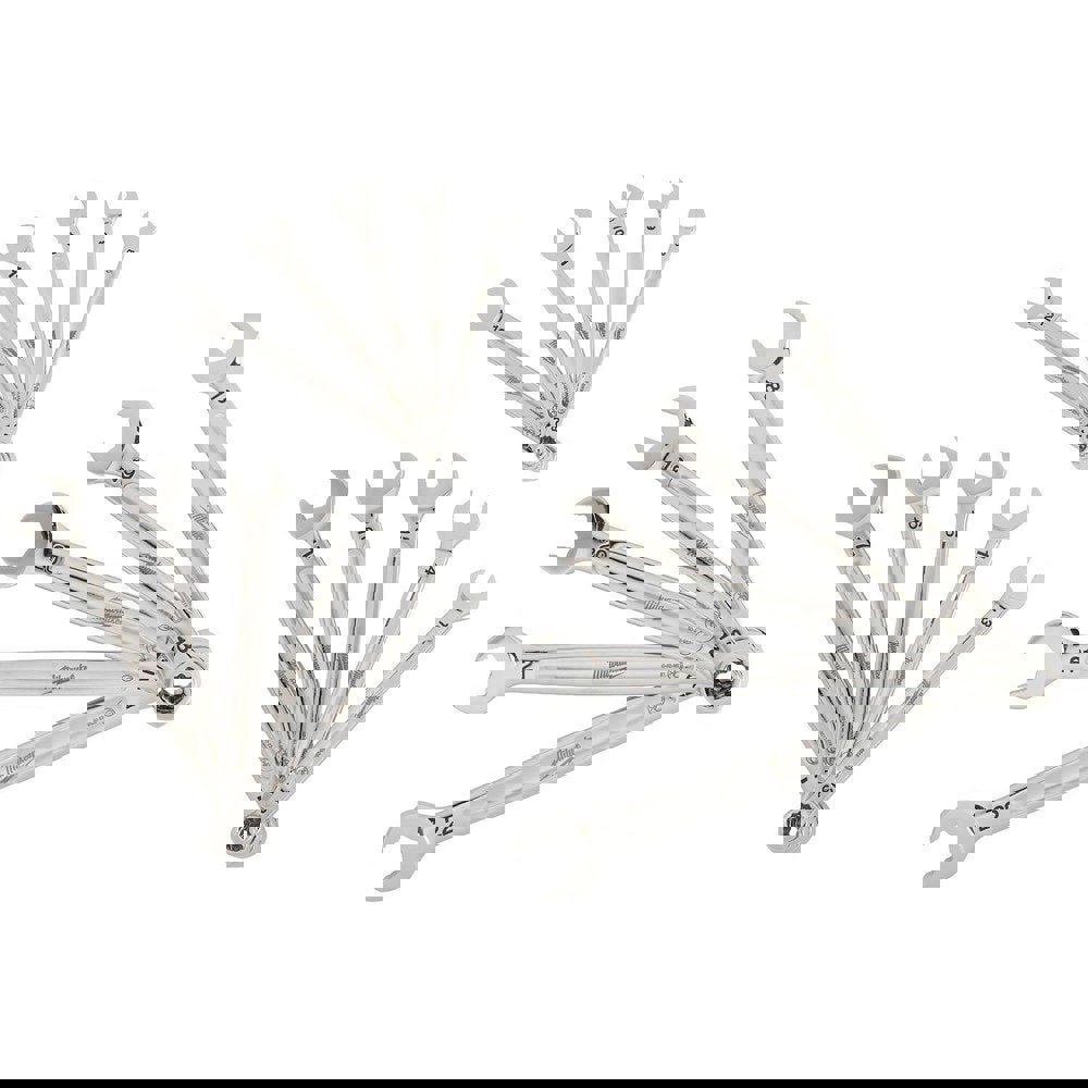 Combination Wrench Set: 15 Pc, Metric